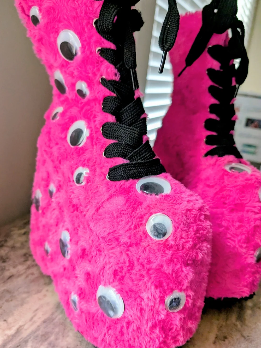 Demonia C U Fuzzy UV Reactive Platform Boots